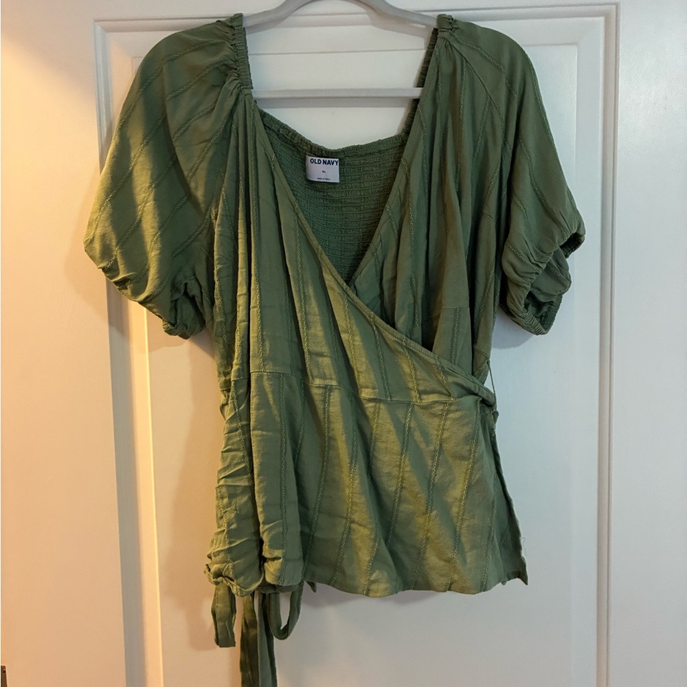 Old Navy Olive Wrap Blouse